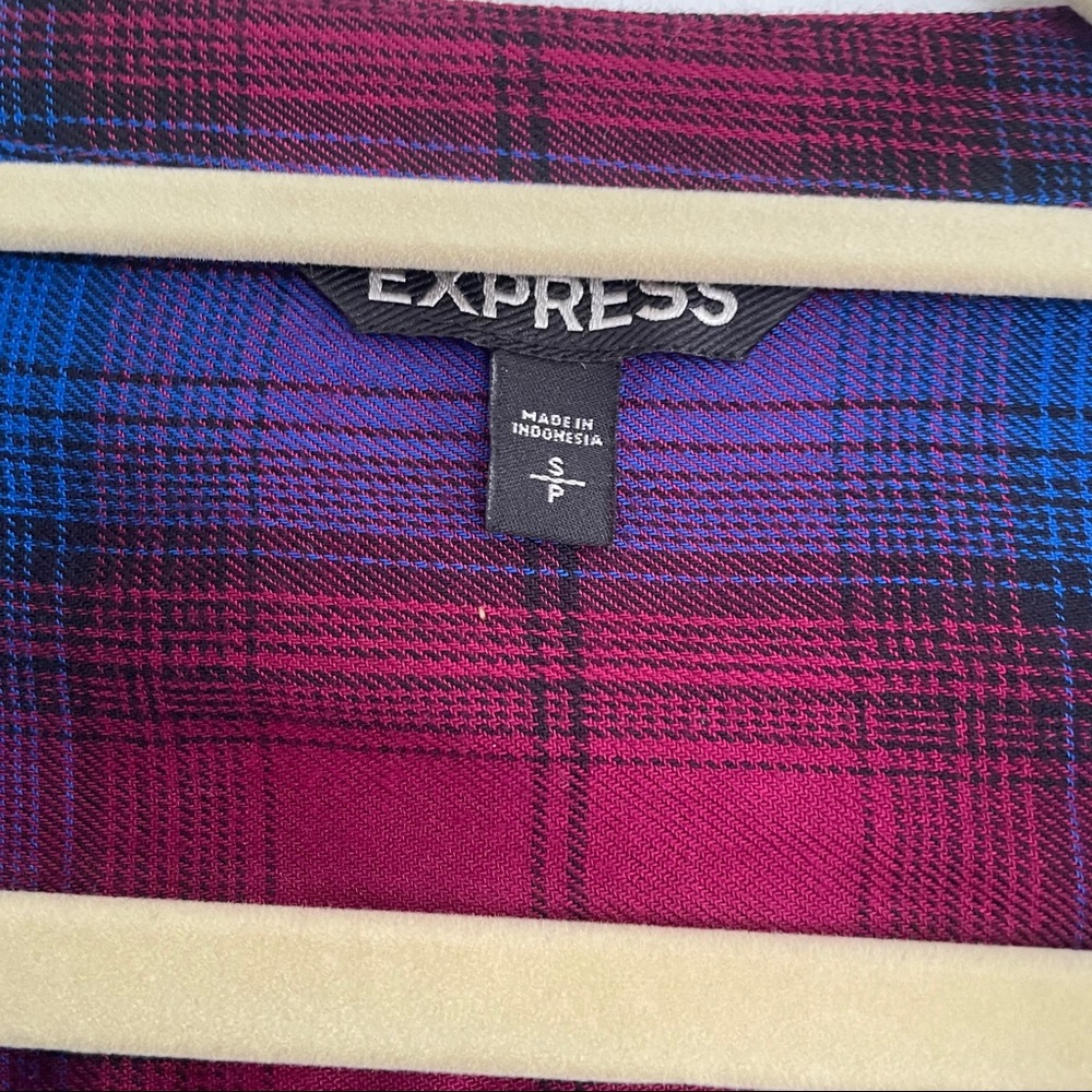 Express Plaid Lace-up Top - Picture 3 of 4